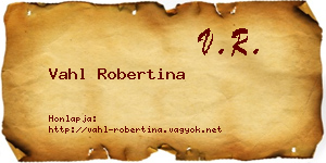 Vahl Robertina névjegykártya